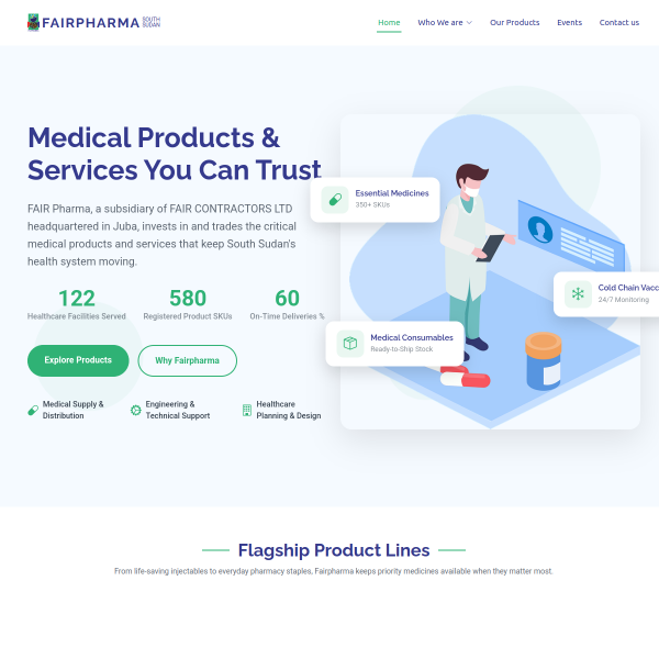 Fairpharma South Sudan website preview