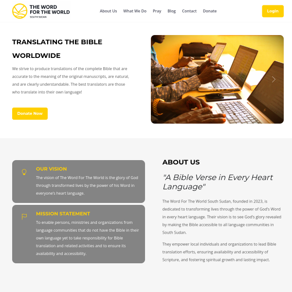 The Word For The World South Sudan website preview